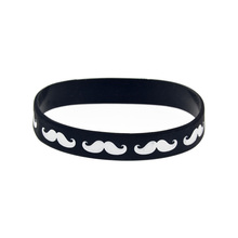 1pc moustached silicone pulseira na moda decoração logotipo tamanho adulto 2024 - compre barato