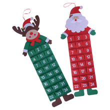 Calendario de Adviento y bolsillos de Navidad para niños, decoración colgante de pared, regalo de Navidad con cuenta atrás 2024 - compra barato