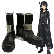 Anime Sword Art Online Kirigaya Kazuto/Kirito Cosplay Party Shoes Black Boots Custom-made 2024 - buy cheap