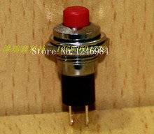 [SA]Taiwan M10 aperturas circulares de metal botón en el lateral interruptor normalmente abierto PB605 un botón rojo con bloqueo -- 50 unids/lote 2024 - compra barato