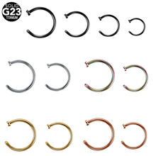 1PC G23 Titanium Fake Nose Ring Lip Rings C Clip Kylie Lip Piercings Burun Nose Rings Hoop For Women Neus Piercings Body Jewelry 2024 - buy cheap