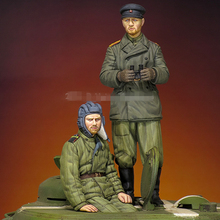 Bonecos de resina em escala, da segunda guerra mundial, conjunto de personagens de tanque russo sem pintura, 1/35 2024 - compre barato