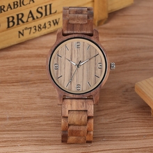 Reloj de madera de nogal hecho a mano para hombre, elegante reloj de pulsera de cuarzo con puntero luminoso, correa de madera, regalo 2024 - compra barato