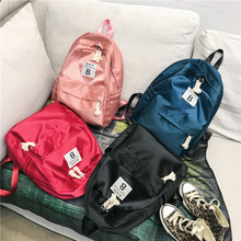 Casual Nylon Backpack Women Large Capacity School Bag Teenager Solid Color Girls Travel Bags Students 2019 New Mochila Bolsa 2024 - buy cheap