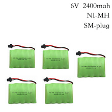 5pcs/lot 6V 2400mAh Ni-MH Rechargeable AA Battery Pack with SM 2P Plug for RC Car and Other Similar Remote Control Toys 1/2PCS 2024 - buy cheap