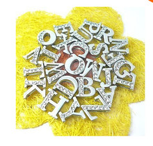 JEWELRY Bracelet for Women pet collar Key chain Gift 10pcs/lot Half Rhinestone 8mm Slider letters Slide Charms DIY Accessories 2024 - buy cheap