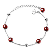 Everoyal Trendy Crystal Red Balls Bracelets For Women Jewelry Fashion Lady Sterling 925 Silver Bracelet Accessories Girls Gift 2024 - buy cheap