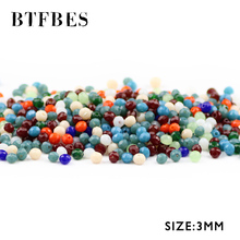 Btfbes-miçangas soltas de cristal austríaco, 200 peças, miçangas de cerâmica, formato redondo, 3mm, para pulseira, colar, acessórios para faça você mesmo 2024 - compre barato