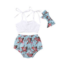 Summer Toddler Baby Girl Clothes Sling Tops Crop Floral Shorts 3PCS Cute Baby Girls Clothing Set Outfits 2024 - buy cheap