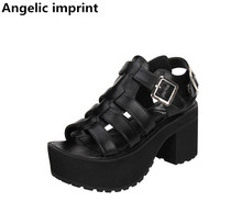 Angelic imprint woman mori girl lolita cosplay punk shoes lady high heels wedges pumps women princess summer dress sandals 33-47 2024 - buy cheap