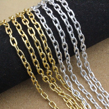 5 Meters/lot  5*8*1mm Silver /Gold Jewelry Bulk  Aluminum Chain For Necklace Jewelry Making DIY Material Findings F1646 2024 - buy cheap
