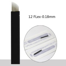 500Pcs Black 0.18mm Microblading Blades Flexible 7/9/11/12/14/18  Micro Needles NANO Permanent Makeup Manual Eyebrow Blade 2024 - buy cheap