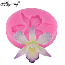 Mujiang molde de silicone para orquídea, forma em resina de argila polímero, forma para decoração de bolos com fondant, chocolate para doces, pasta de goma 2024 - compre barato