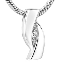 JJ12838 Crystal Infinity Keepsake Cremation Urns Necklace For Ashes Of Loved Ones Memorial Jewelry Pendant -Stainless Steel 2024 - buy cheap