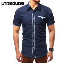 Unpadupe 2018 Men Shirt Personality Threshold Dress Shirt Short Sleeve Slim Fit Camisa Masculina Casual Male Hawaiian Shirts 4XL 2024 - buy cheap