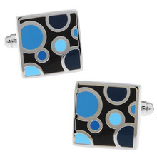 Men Gift French Cuff Button Wholesale Blue Colour Copper Material Fashion Square Style Cufflinks abotoadura 2024 - buy cheap