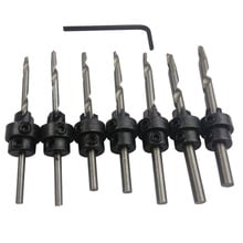 Conjunto de brocas escareadoras hss, 7 peças, reamer, carpintaria, mudança rápida, chanfro, brocas de madeira, dremel, broca torção, micro broca de mão 2024 - compre barato