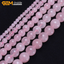 Gem-inside 3-18mm Wholesale Natural Round Rose Quartzs Beads For Jewelry Making Bracelet Necklace Earring 15'' DIY Jewellery 2024 - buy cheap