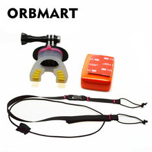 ORBMART-juego de montaje de boca con bloque flotante y cuerda para GoPro Hero 4 3 + 3 2 Xiaomi Yi SJCAM SOOCOO 4K, cámara de acción deportiva 2024 - compra barato