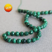 Accesorio de piedra semiacabada de azurita verde con facetas redondas de 8mm, cuentas de malaquita DIY, 15 pulgadas, diseño de joyería, regalos para niñas y mujeres 2024 - compra barato