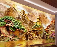 Beibehang casa decoração papel de parede personalizado mural belas montanhas e rios 3d relevo fundo mural papel parede 3d 2024 - compre barato