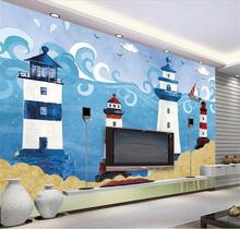 Papel de parede com foto personalizada 3d, mural mediterrâneo com imagem 3d para sala de estar, sala de tv, mural de fundo para paredes 2024 - compre barato