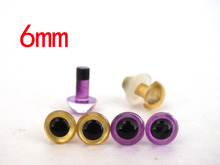 20pairs 6mm gold and purple color safety eyes with white washer 2024 - buy cheap