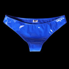 Calcinha g-string brilhante cintura baixa, plus size, pvc, micro fio dental, lingerie erótica, rasteirinha, palco, gay, roupa unissex 20 2024 - compre barato