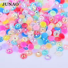 JUNAO 4 5 6 mm Mix Color Flowers Rhinestones Face Nail Crystal Stone Flat Back Resin Gems Scrapbook Beads For Jewelry Crafts 2024 - buy cheap