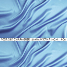Cisúli seda charmeuse de cetim 114cm de largura 16momme/100% tecido de seda pura amoreira azul tecido de seda azul céu azul sem 06 2024 - compre barato