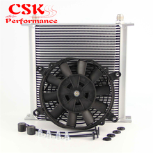 AN10 40 Row Aluminum Engine Oil Cooler w/ 7" Electric Fan Fits For SUV / Van / Truck 2024 - buy cheap