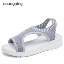 dobeyping Stretch Fabric Women Sandal Soft Woman Shoes Summer Women's Loafers Breathable Beach Female Sandals Large Size 35-43 2024 - buy cheap