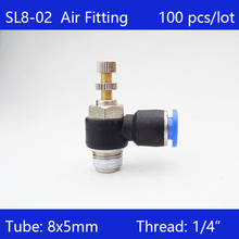 Free shipping 100Pcs 8mm Push In to Connect Fitting 1/4" Thread Speed Flow Controller Air Valve SL8-02 2024 - buy cheap
