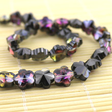 Black Pink Plated 20pcs 10x10mm Crystal Jewelry Beads Colorful Flower Shape Glasses Crystal Beads for Jewelry Pendant Bracelet 2024 - buy cheap