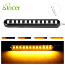 Universal 12 LED Motorcycle Turn Signal Lights Sequential Mini Flowing Strips Motorcycle Car LED Flasher Lights Yellow Lamp 2024 - buy cheap