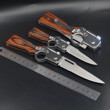 Folding Pocket Knife Tactical Survival Self-defense Knife High Hardness Outdoor Camping Tool Combat Hunting Knives ＆LED Light 2024 - buy cheap