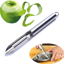 Multi-functional Stainless steel Fruit vegetable peeler knife+fish scale scraper fish skin cleaning brush carrot Peeler Tool 2024 - buy cheap