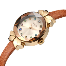 Reloj pequeño y encantador de cuarzo japonés para mujer, cronógrafo de cuero Real a la moda, regalo de cumpleaños para niña, Julius 2024 - compra barato