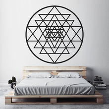 Yoyoyu decalque de parede de vinil padrão yantra, adesivo sagrado geométrico removível para salão de estar sala de estar decoração do quarto zx224 2024 - compre barato