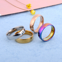 Классическое кольцо из нержавеющей/титановой стали, антиаллергенное гладкое простое обручальное кольцо, бижутерия для мужчин и женщин, подарок 2024 - купить недорого