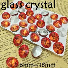 Orange Hyacinth Color  Rivoli Crystal Fancy Stone Point Back Glass Stone For Jewelry Making 6mm 8mm 10mm 12mm 14mm 16mm 18mm 2024 - buy cheap