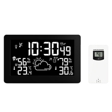 8 Colors Large Screen Display Wireless Weather Station Temperature Humidity Weather Forecast RCC Snooze Alarm Clock USB Charge 2024 - buy cheap