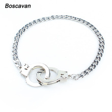 Aço inoxidável Cadeia Gargantilha Fresco Unisex Das Mulheres Dos Homens de Metal Link Cuff Collar Colar Cosplay Punk Gótico Colar de Hiphop 2024 - compre barato