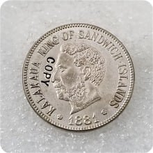 Copia de moneda de cinco centavos de Hawái, réplica 1881, 5C, envío gratis 2024 - compra barato