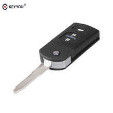 KEYYOU-carcasa de llave remota de coche, carcasa de repuesto plegable para MAZDA 2 3 5 6 RX8 MX5, 10 unids/lote, 3 botones 2024 - compra barato