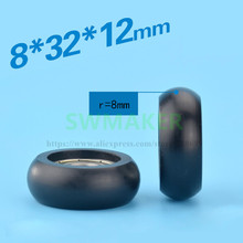 SWMAKER-Paquete de plástico de nailon, 1 unidad, 8x32x12mm, polea de rodamientos de bolas 608ZZ, ruedas pequeñas, tipo redondo, rueda de polea R 2024 - compra barato