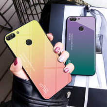 For Huawei P Smart Case Fashion Hard Toughened glass Gradient Protective Back Cover case For huawei p smart phone shell 2024 - buy cheap