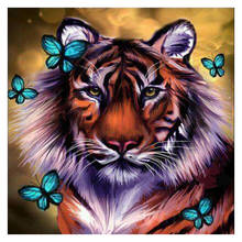 5d diy Diamond embroidery tiger&butterfly diamond painting Cross Stitch full square Rhinestone mosaic home decoration 2024 - buy cheap