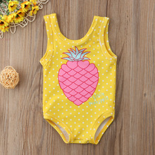 Bikini de abacaxi amarelo para meninas, roupa de banho fofa para verão, monokini, vestuário de praia para nadar 2024 - compre barato