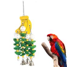 Gaiola de brinquedo para papagaio, brinquedo de mascar com nó coloridos, para suspensão, barata, páscoa, baralho 2024 - compre barato